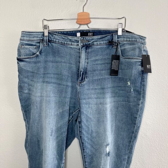 Kut Reese Ankle Straight Leg Medium Wash Blue Denim Jeans 22W - Picture 3 of 14